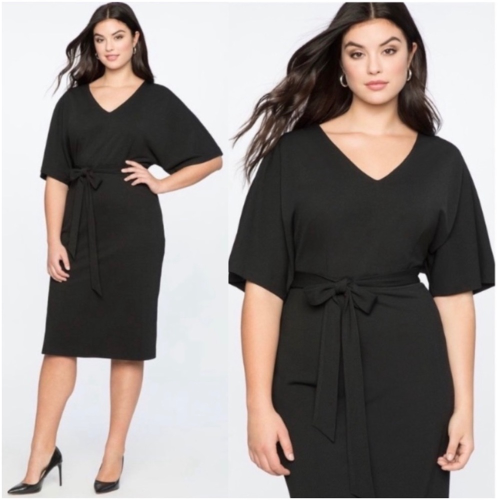 NWT ELOQUII NAVY Knit Midi Dress With Side Slit